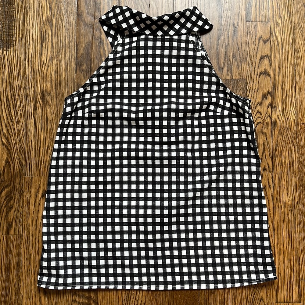 Banana Republic Gingham Halter Tank with Neck Tie Size S